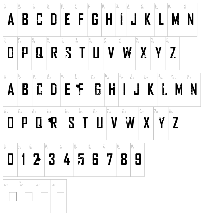 Rocketship Town font map